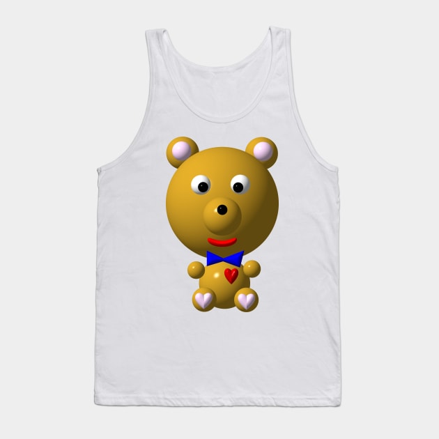 Cute Bear wearing a Bow-Tie Tank Top by CuteCrittersWithHeart